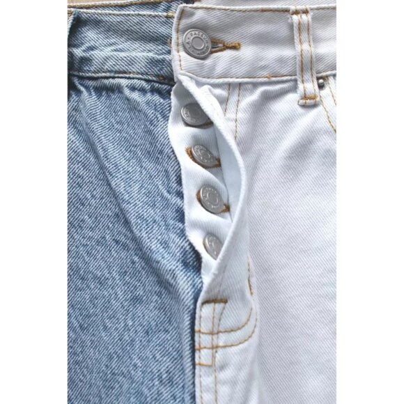 PacSun Women's Straight Jean 2 25 Blue White Leg High Rise Denim Wash - Picture 6 of 10